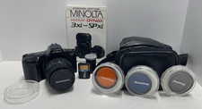 Minolta Maxxuim 3xi 35mm Quantaray 28 - 80 mm lens and leather case