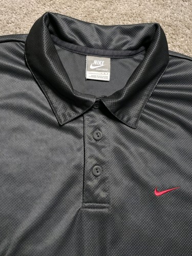Vintage 90s Nike Shirt Golf Polo Mens L Smoke Gray Red Swoosh Gray Tag - Picture 6 of 18