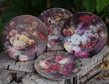 VINTAGE Limoges Floral Decorative Plates Set of 4 Made in France NICE DECOR 