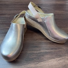 Dansko Merrin Milled Sling-Back Mule Clog Gol...