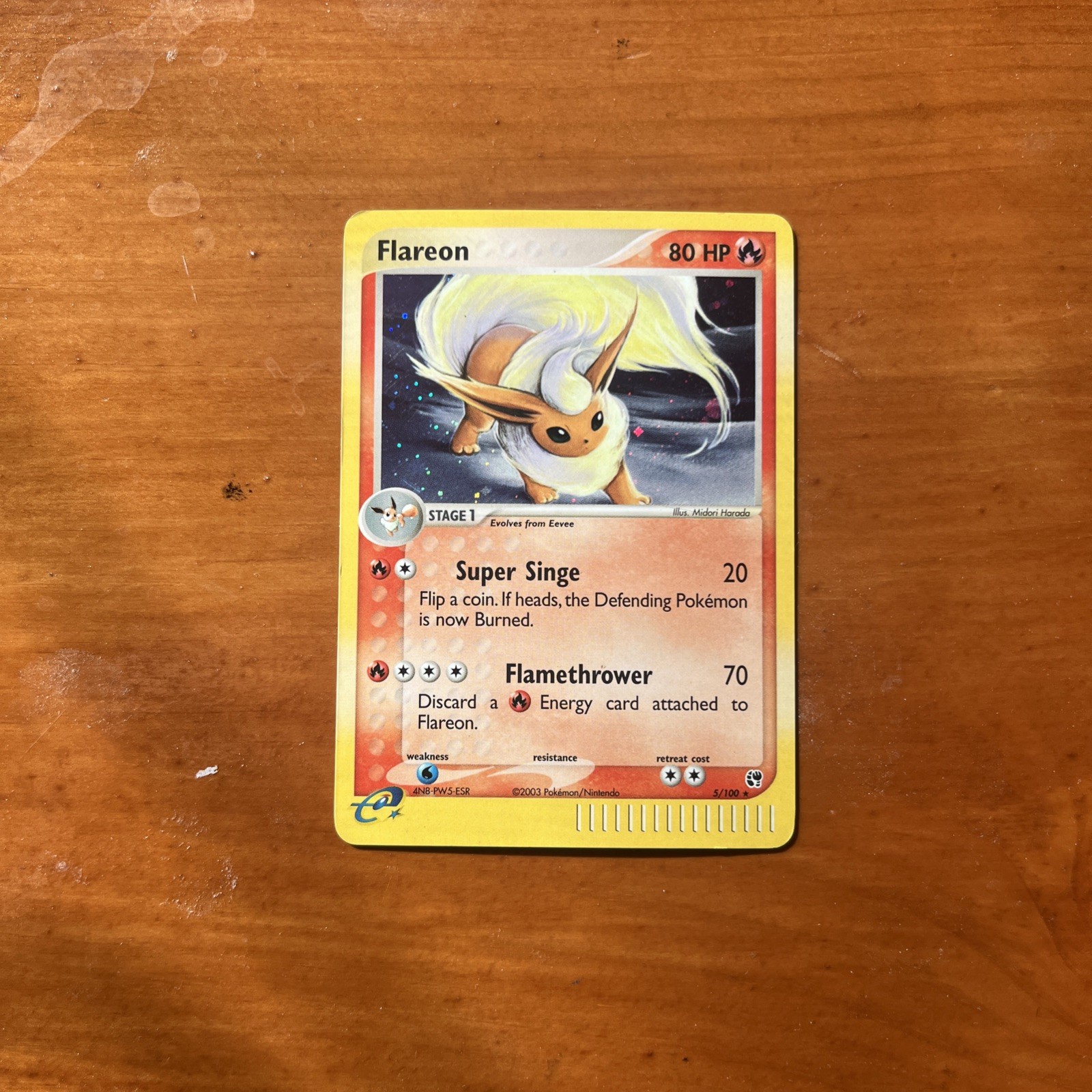 EX Sandstorm #5/100 Flareon Holo Rare E-Reader