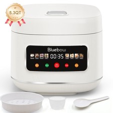 Bluebow Digital Rice Cooker 8-in-1 Smart Multi-Cooker 5.3QT Non-Stick Inner Pot