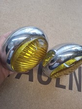 Rare Hella Yellow Fog Lights For Vw Bumper Guards Porsche 356 Special Body Lamp