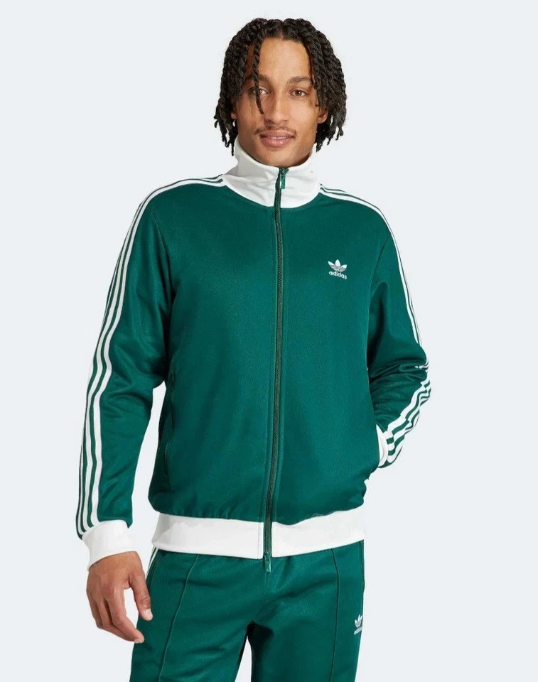 Adidas Originals CLASSIC Track Top Beckenbauer Jacket Green/White Adidas Originals CLASSIC Track Top Beckenbauer Jacket Green/White