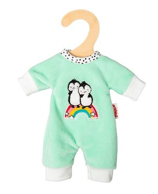 Heless 9181 - Romper voor poppen in pinguïnstippendesign, gemaakt van zacht velo