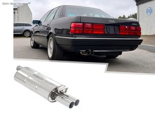 FOX Edelstahl Sportauspuff Audi 200 Typ 44Q 2.2l quattro 2x63mm rund