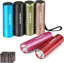 6-Pack Mini Flashlight Set, Aluminum LED Handheld Torches with Lanyard, Assorted