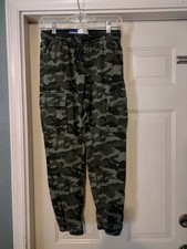 Old Navy Boys Camo Joggers Elastic Waist Drawstring Cargo Pockets Size XL 14-16
