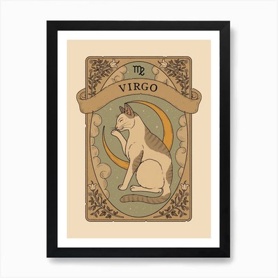 Katzen Astrologie Jungfrau Kunstdruck gerahmt Wandbild Poster Leinwanddruck Bild