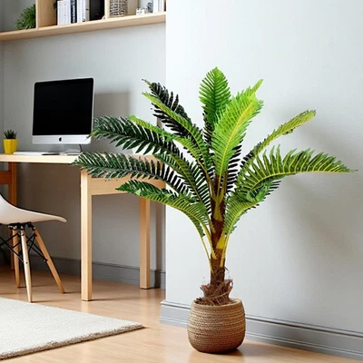 Künstliche Palme 100 cm mit 18 Palmenwedel wie echt Kunstpalme Kunstpflanze - Bild 1 von 4