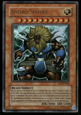 #ad Andro Sphinx Ultra Rare Yu Gi Oh Movie Exclusive Pack EP1 EN002 NM $1.79