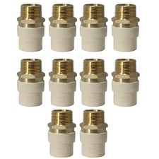 10 Pieces 3/4" Male NPT x 3/4" CPVC Adapter, 3/4" CPVC Male Adapter, Brass, 1...