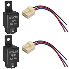 FLS821 Relay 12V 40A with Pigtail Wire Connector Pack of 2 - Universal SPST