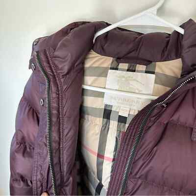 Burberry gorgeous warm down puffer coat. Plum color. size 14y or