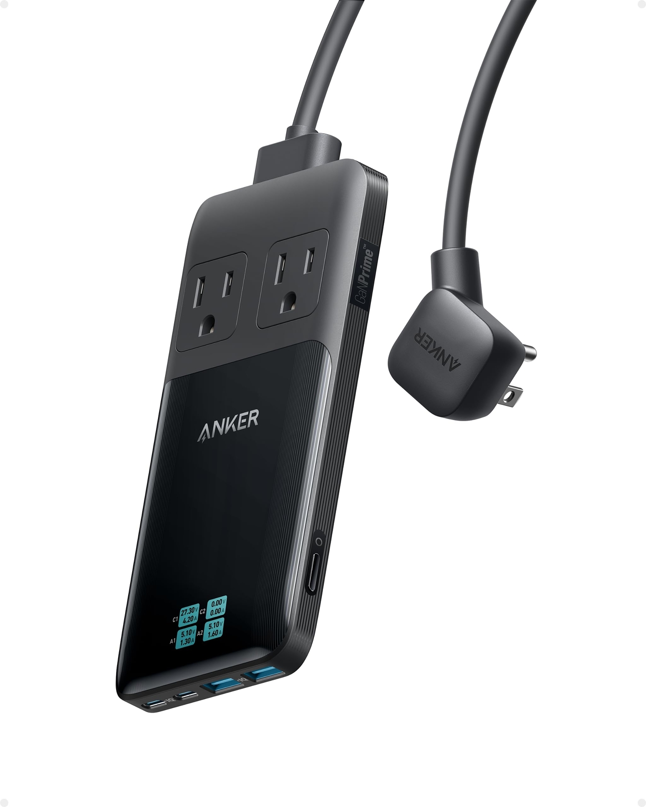 140W 6-in-1 USB C Charging Station - Compact Power Strip for Work & Travel
