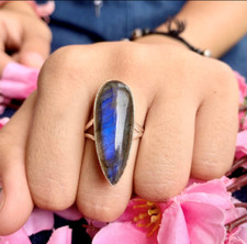 Labradorite Ring 925 Sterling Silver Ring Handmade Jewelry Simple Jewelry MO27