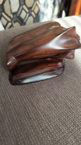 IronWood Carving Hand Carved Conch Sea Shell Approx 5 "x4" - Picture 5 of 12