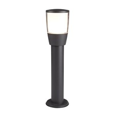 45cm Outdoor Dark Grey Finish Aluminium Garden Post Light with Clear White Shade