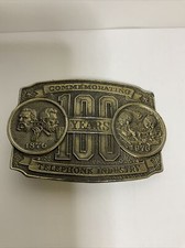 Vintage Limited Edition 100 Years 1976 Telephone Industry Brass Belt Buckle
