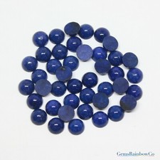 Natural Blue Lapis Lazuli Round Cabochon 4 mm to 8 mm Available In Lot 10 Pieces