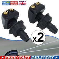 UNIVERSAL WINDSCREEN WASHER TWIN JET STRAIGHT INLET PUSH FITTING PAIR NOZZLES UK