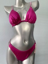 Victoria's Secret Swim Nwt Fuchsia Shine Strap Top Brazilian Bottom Bikini Set L