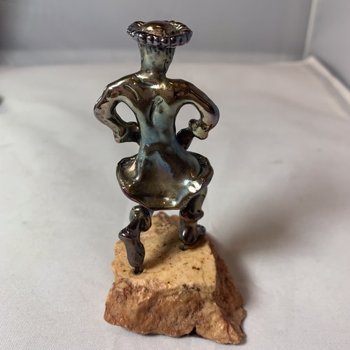 Judaica Sterling Silver Jewish Figure Sculpture on Brown Rock - 第 4/7 張圖片