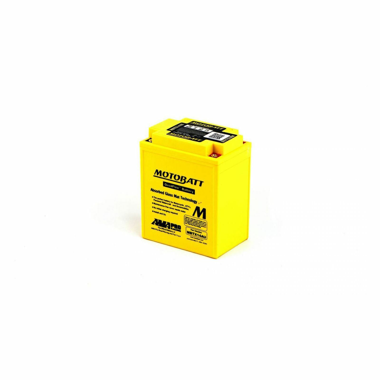 Motobatt MBTX14AU AGM Motorcycle Battery for Honda GL 650 Silver Wing 83-86