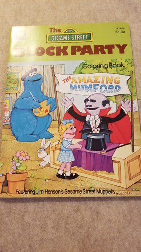SESAME STREET Block Party Coloring Book Muppets 1980 Unused Vintage eBay