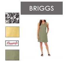 Briggs Ladies' Ruffle V-Neck Linen Blend Dress | K11