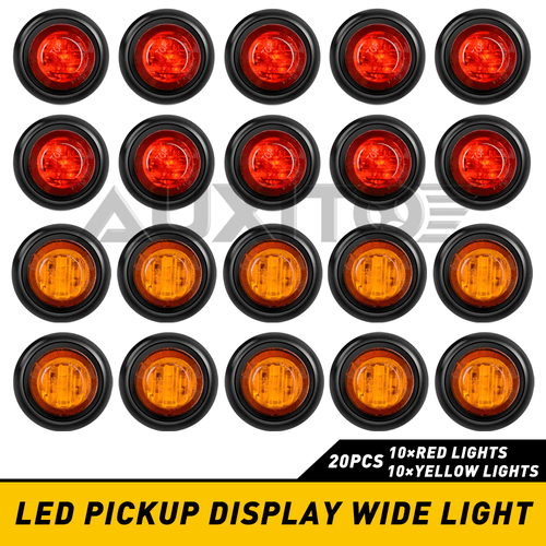 20X Pickup Round Side Marker lights LED Light Bullet Truck Trailer Amber Red T