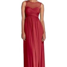 Davids Bridal Dress Sleeveless Red Bridesmaid Formal Gown Valentine Small