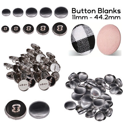 50/100 Knopfsets zum Selbstdecken - Nähen Basteln Metallrohlinge mit Aluminiumrücken