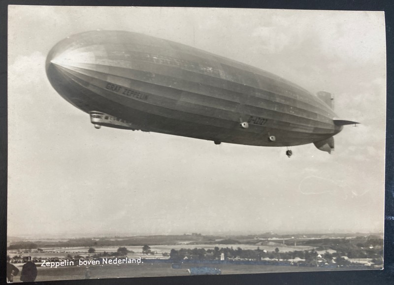 Mint Germany Real Picture Postcard Graf Zeppelin LZ 127 Over Netherlands RPPc