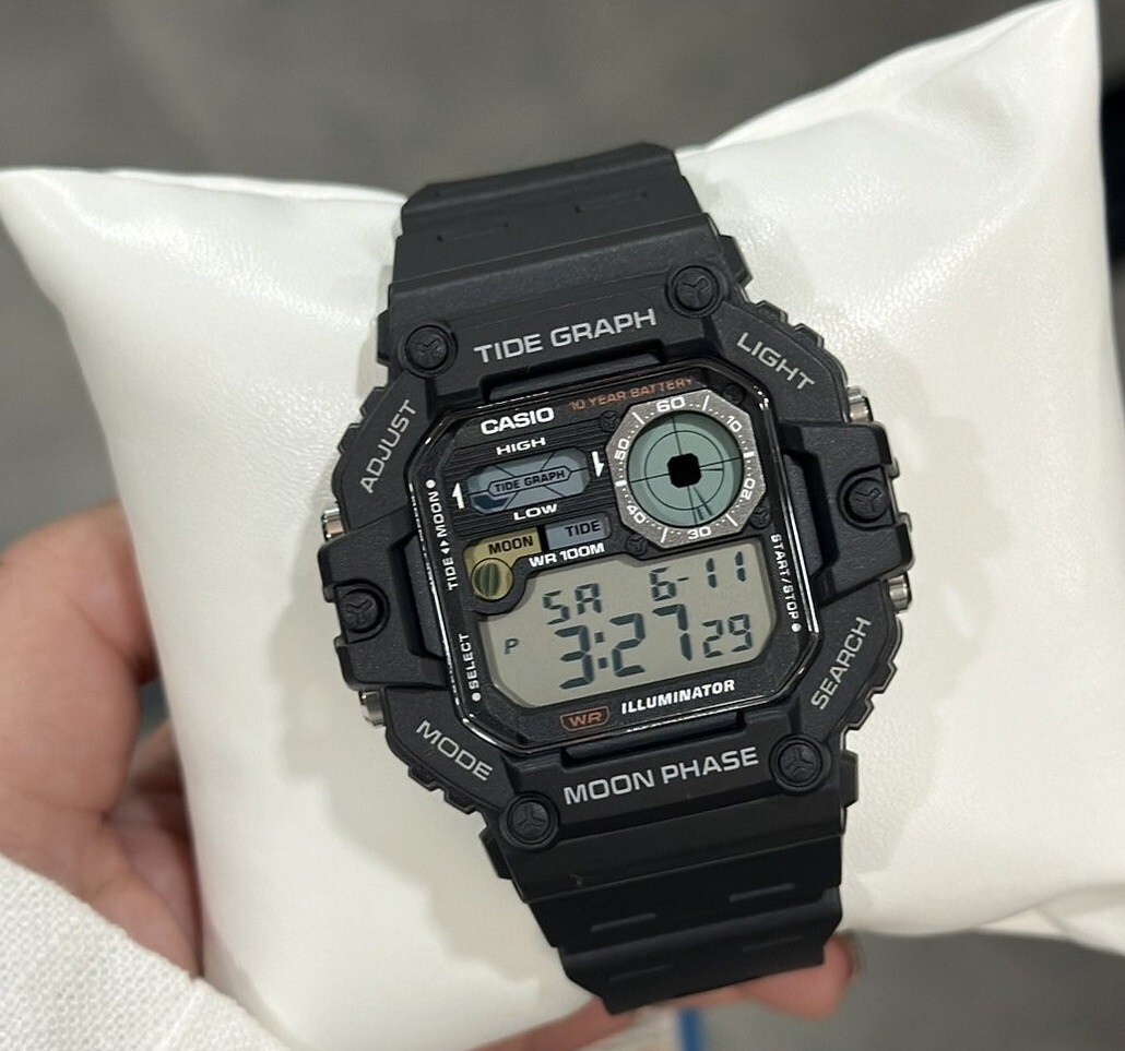 Casio WS-1700H-1A Moon Phase Tide Graph Black Digital Men's Ocean