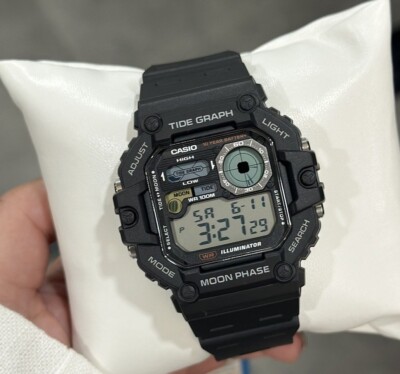 Casio WS-1700H-1A Moon Phase Tide Graph Black Digital Men's Ocean Sport  Watch