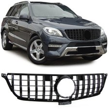 Passt für Mercedes ML W166 2011-2015 Sport Kühlergrill Schwarz Glanz