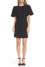 ELIZA J FLUTTER SLEEVE BLACK SHEATH DRESS sz 12