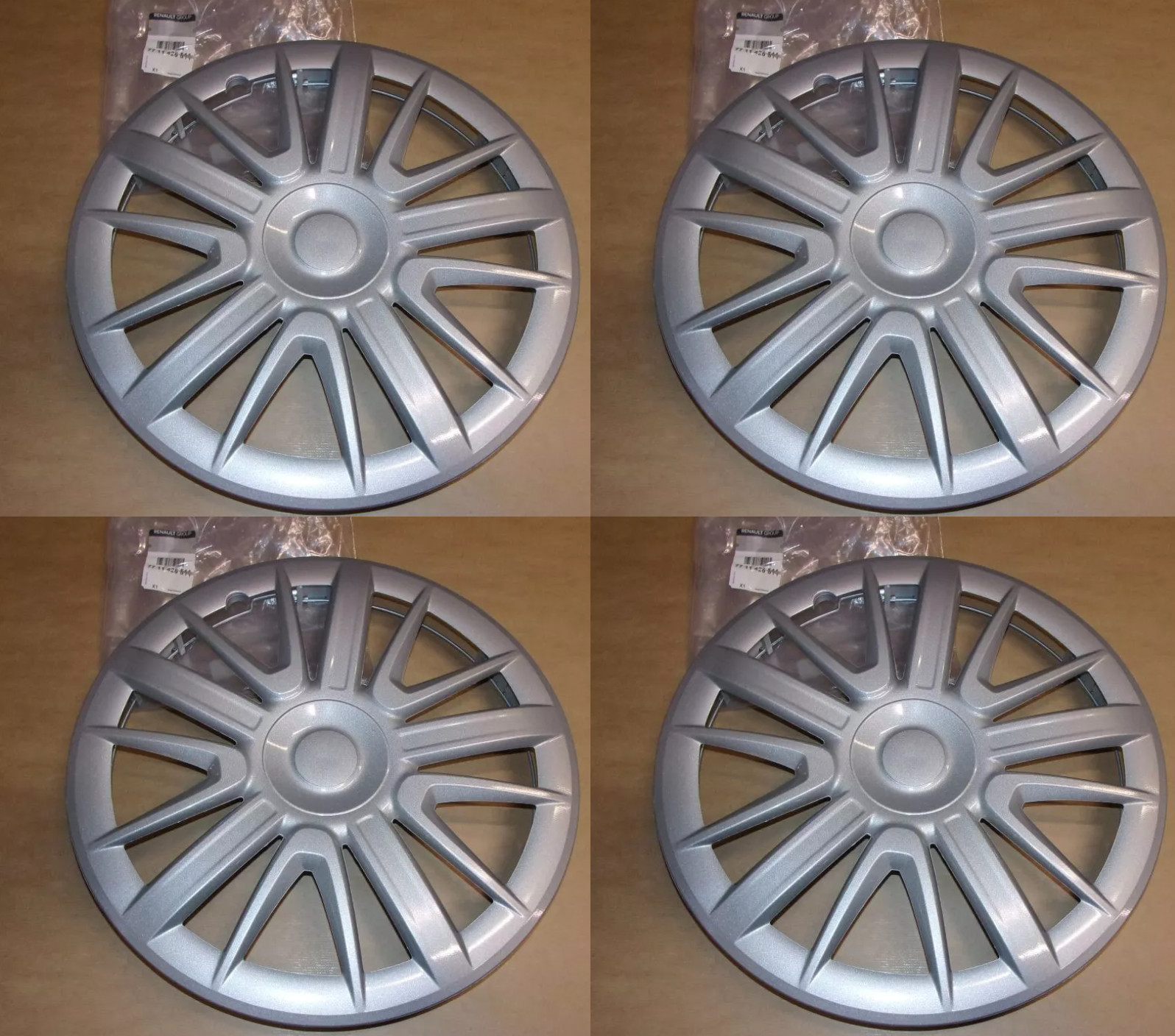 Set 4 Enjoliveurs de Roue 16 Pouces Renault Finition Silver Premium 7711426511