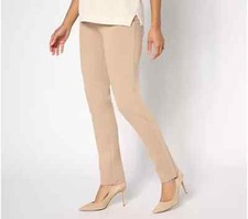 Belle by Kim Gravel Ponte Hollywood Waist Pants-Silver Mink-Petite 8 A670799