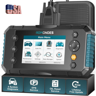 Romondes RD3000 OBD2 Scanner with ABS, SRS, Transmission, Engine Diagnostic Tool