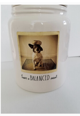 Rae Dunn Canister “ Have a BALANCED Meal” Pet Treat Holder Artisan  Collection