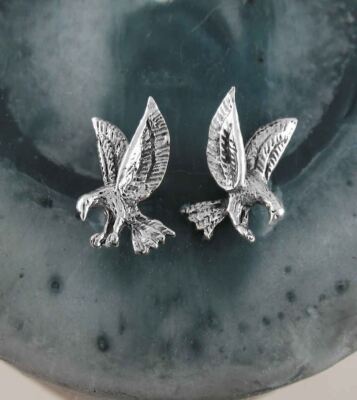 Adler Ohrstecker fliegender Vogel Ohrstecker Biker Falke Falke 925 Silber wh041