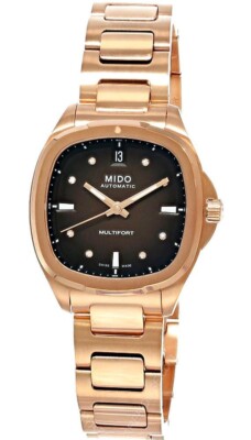 Mido Multifort TV Women's M049.307.33.296.00 Diamond Auto 35 Rose Gold PVD Watch