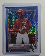 2021 Topps Bowman Jeremy De La Rosa Blue Shimmer 1st Prospect /150 Nationals