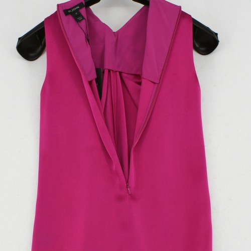 St. John Top XP Petite Womens Pink Liquid Satin Twisted Neck Sleeveless Blouse - Picture 3 of 8