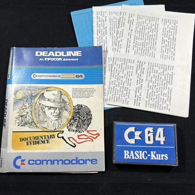 Commodore C64 BASIC-Kurs + Deadline (OHNE SPIEL)  Konvolut  Kassette + Zubehör