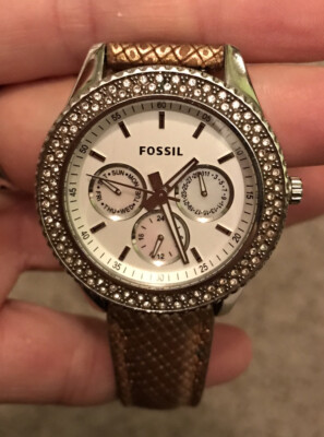 Fossil Watch - Gorgeous Rhinestone / Silver Watch Women | eBay display picture 2