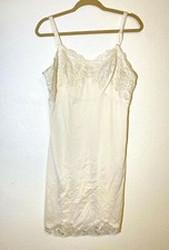 Vintage Wonder Maid Nightgown Nighty Nylon Dress Sissy Off White Lace Size 36