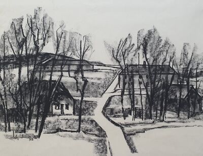 Franz Schicker, 1976, charcoal drawing